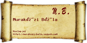 Muraközi Béla névjegykártya