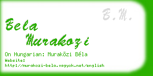 bela murakozi business card
