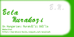 bela murakozi business card